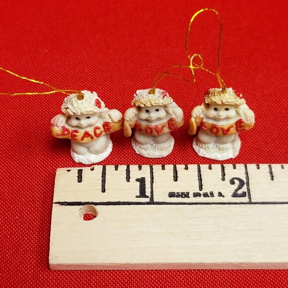 Dreamsicles Love Peace Angel Mini Ornaments Set of 3 - Picture 9 of 10